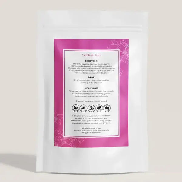 slimming beauty tea bag back side.